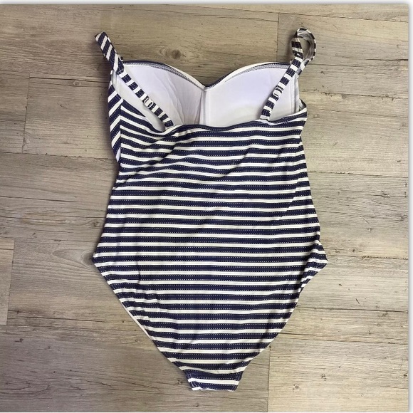 NIPTUCK SWIM One Piece Cups Adjustable Straps Blue White Stripe Lined Size 12 - Picture 5 of 10